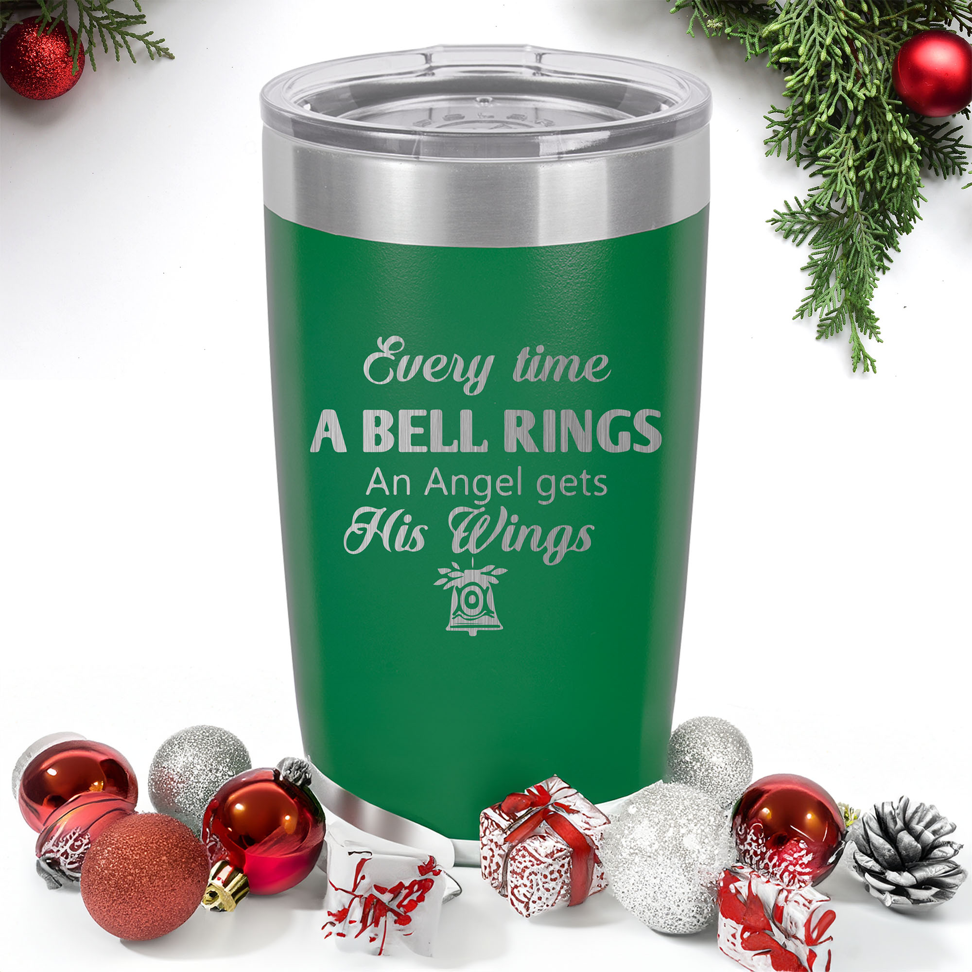 (New!) Holiday Bell - Green Polar Camel 16 oz. Pint with Slider